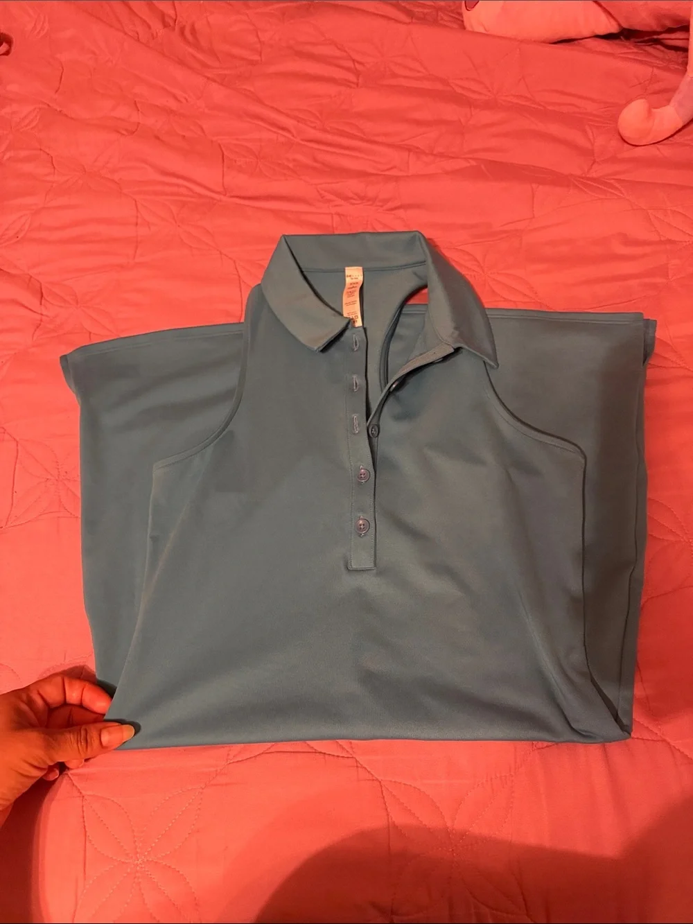 ALO Yoga Sleeveless Polo Mini Dress in Teal Blue